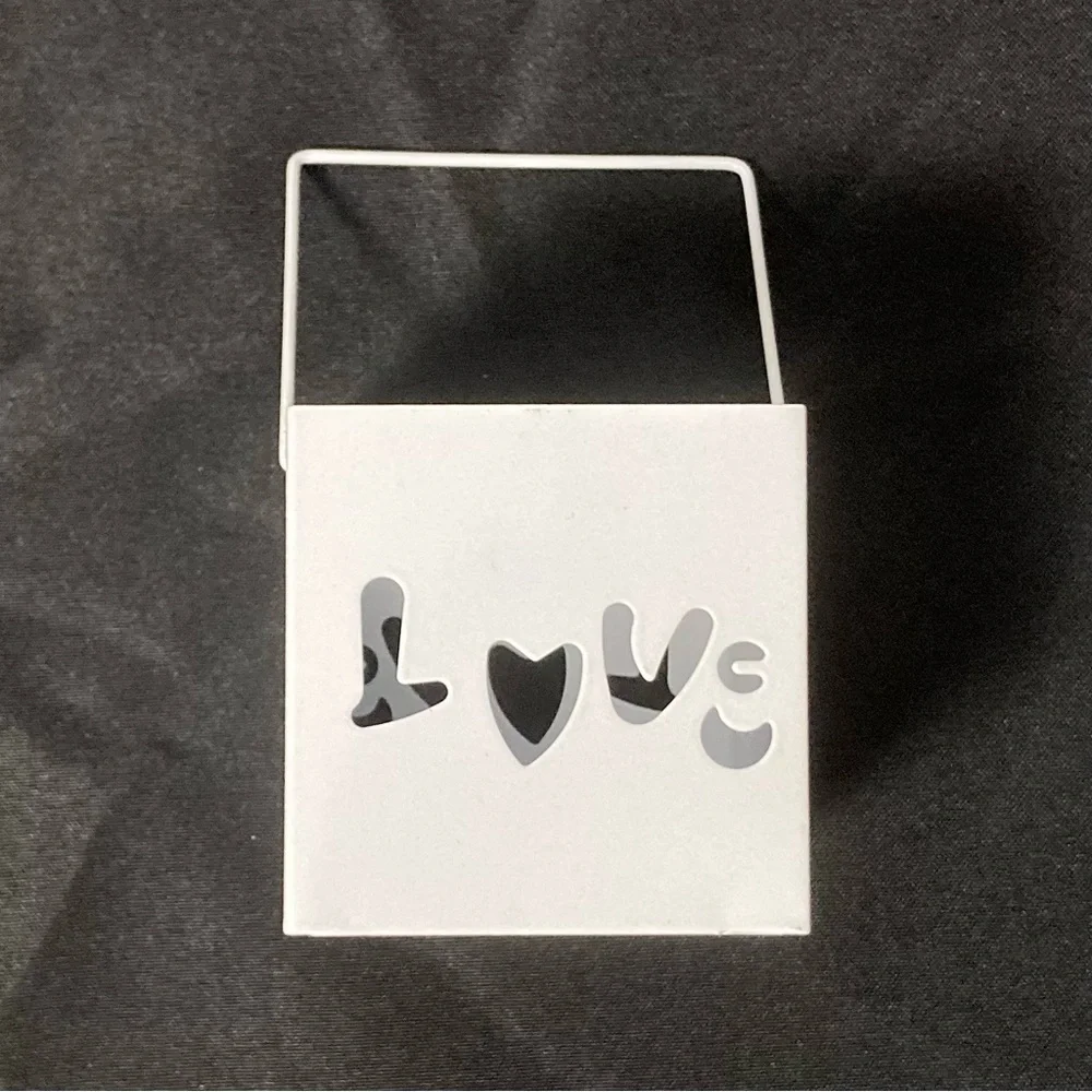 ⭐️ Target Valentine’s Day Metal Square Pail Love Cut-Out 3” x 3” Candle Holder